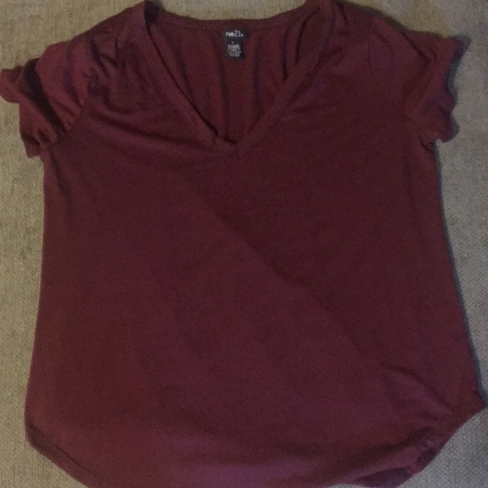 A barely worn burgundy shirt from Rue 21.